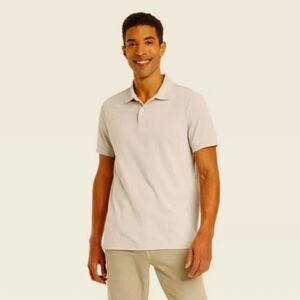 Goodfellow & Co Slim Fit Short Sleeve Pique Polo Shirt Grey